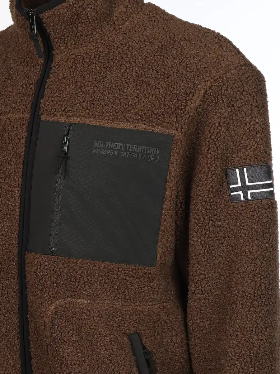 Bild 4 von Herren Teddy Jacke mit Brusttasche Braun