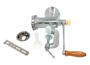 Fleischwolf Aluminium und Holzgriff