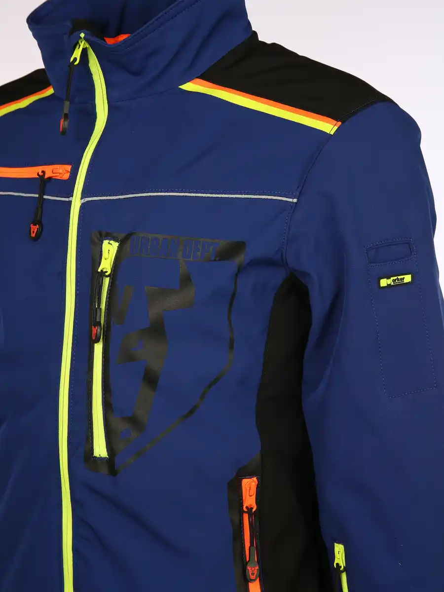 Bild 4 von Herren Softshelljacke mit Neondetails Blau