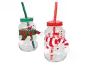Bild 1 von Trinkglas Schneemann mit Trinkhalm