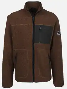 Herren Teddy Jacke mit Brusttasche Braun