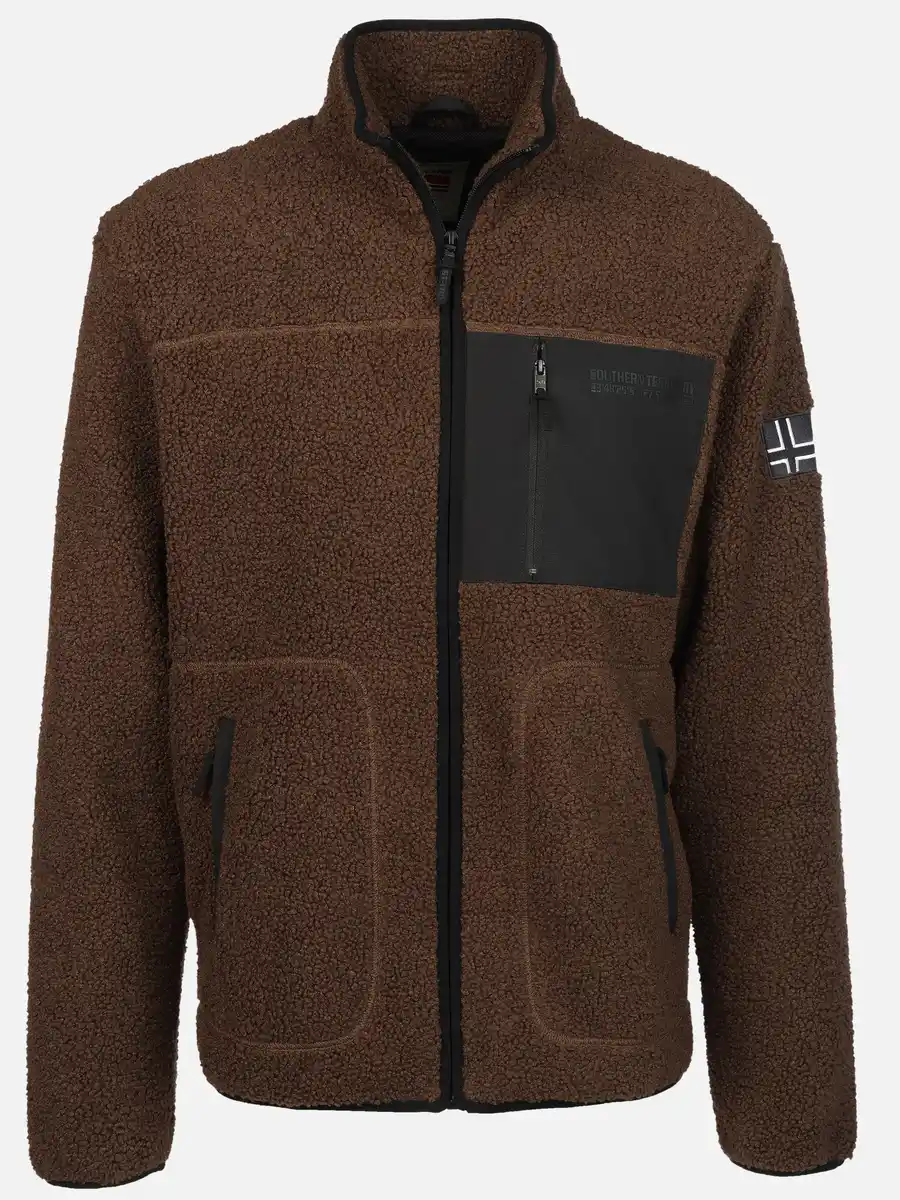 Bild 1 von Herren Teddy Jacke mit Brusttasche Braun