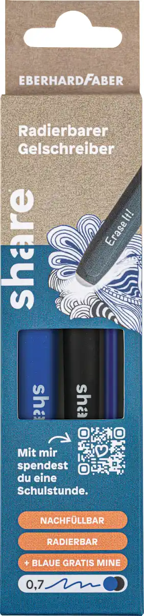 Bild 1 von share Radierbarer Gelschreiber Set + Mine, 2 St