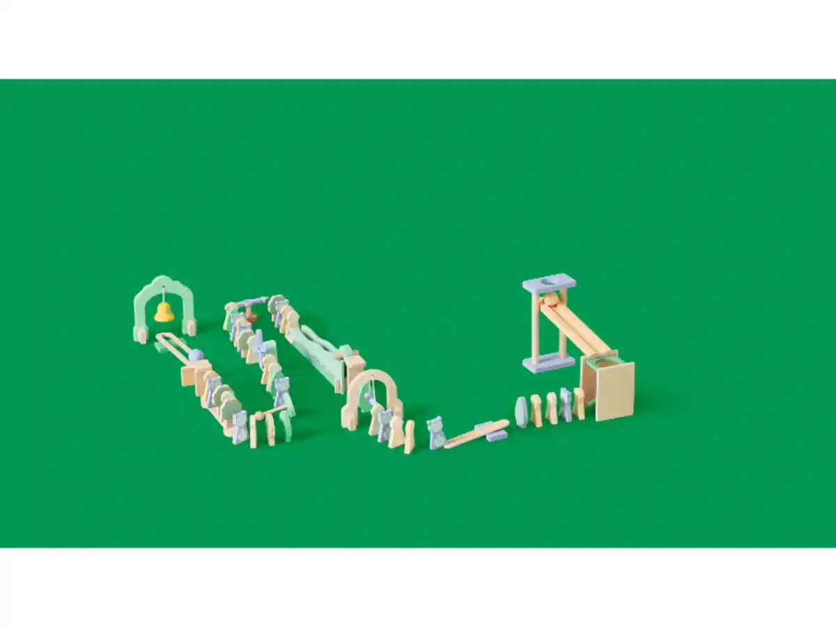 Bild 2 von LUPILU® Holzkugelbahn / Turm 2in1 / Tierdomino