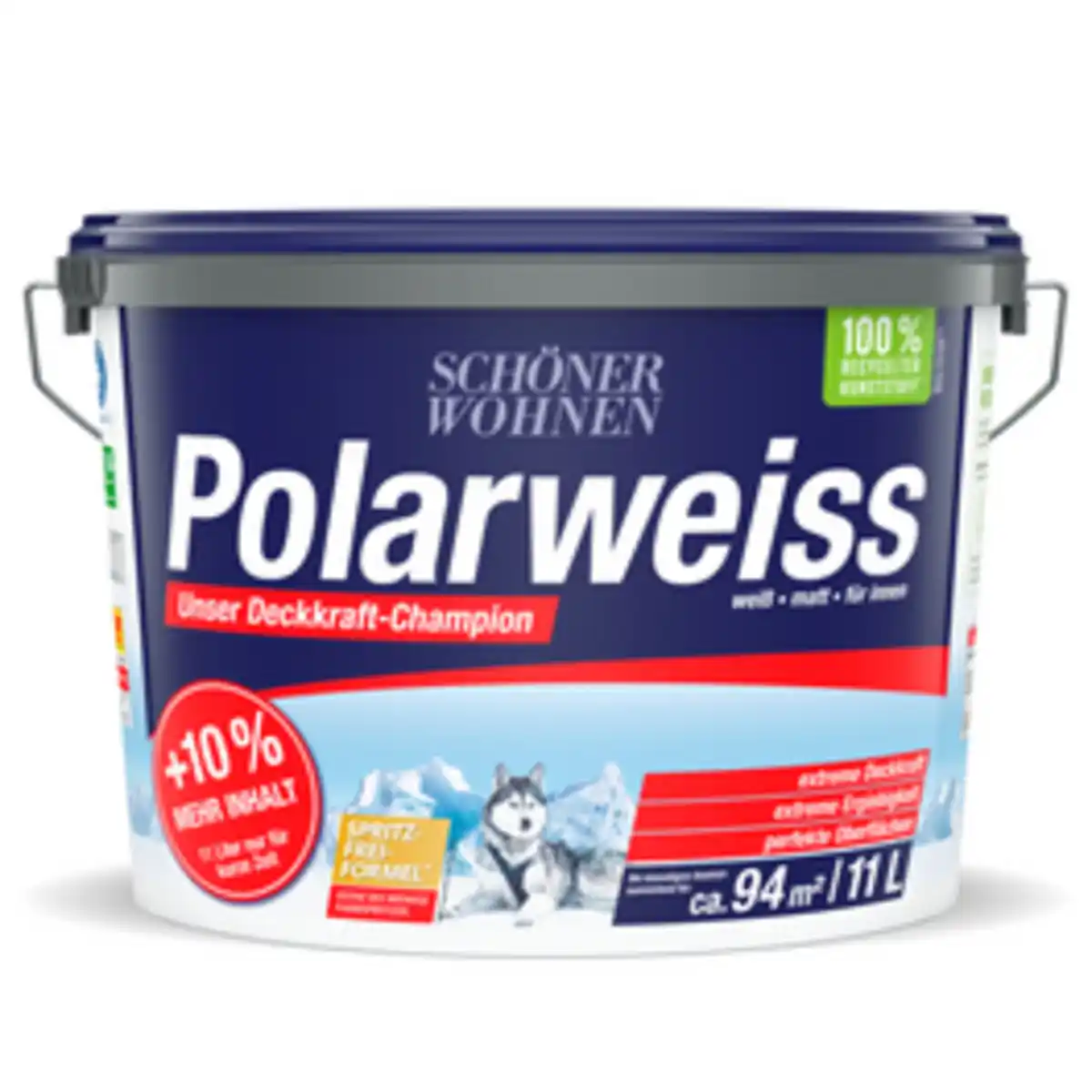 Bild 2 von SCHÖNER WOHNEN FARBE Innenfarbe »Polarweiss«, 11 l, weiß, matt