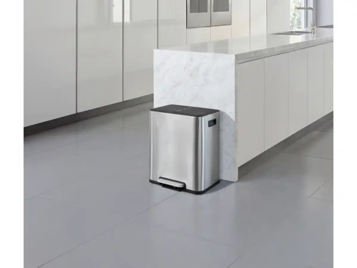 Bild 2 von W5 Abfalleimer, Edelstahl mit Mülltrennsystem, 2 x 15 l