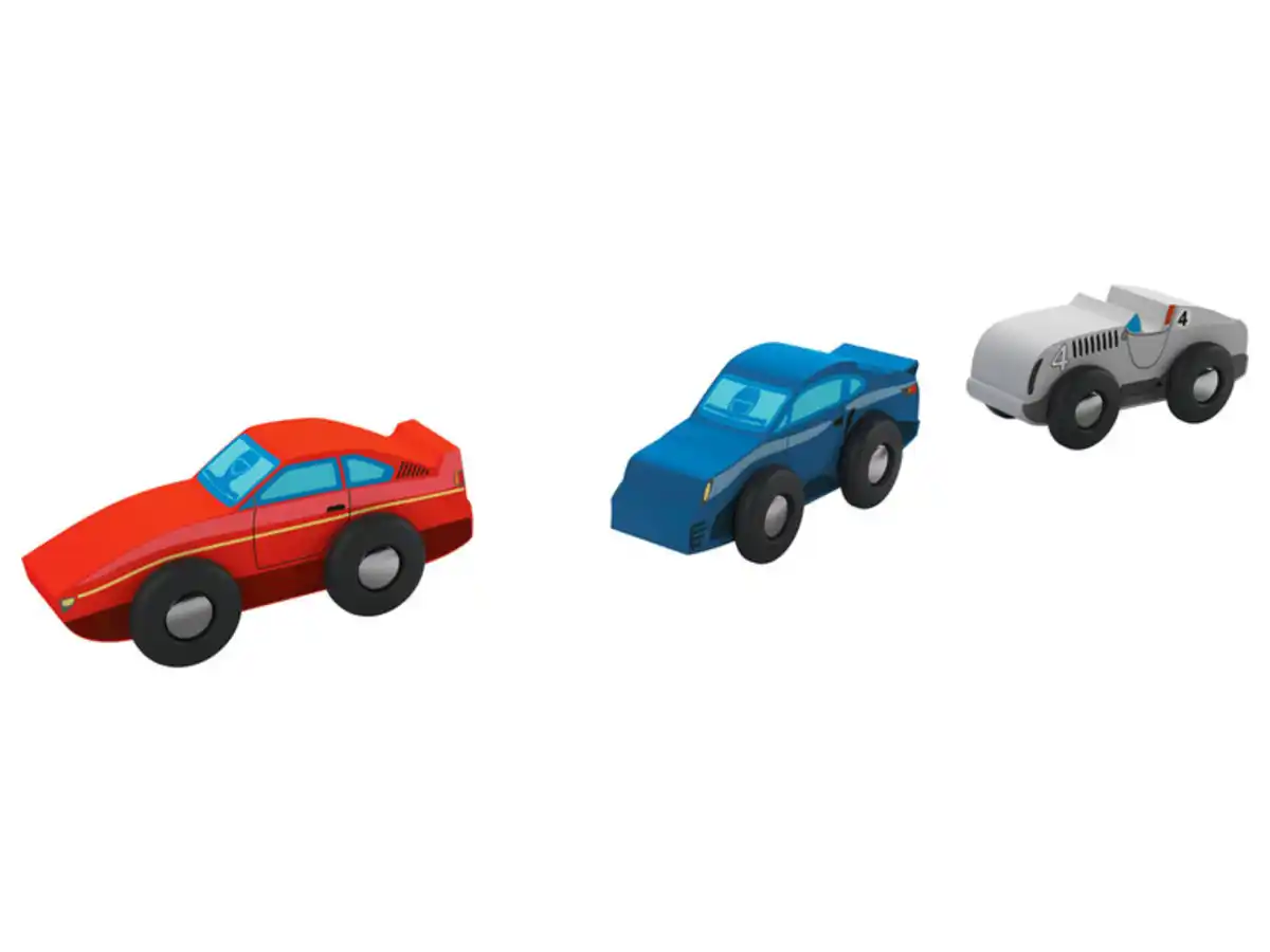 Bild 2 von PLAYTIVE Holz Fahrzeug-Sets, 3-teilig, Modell 2021