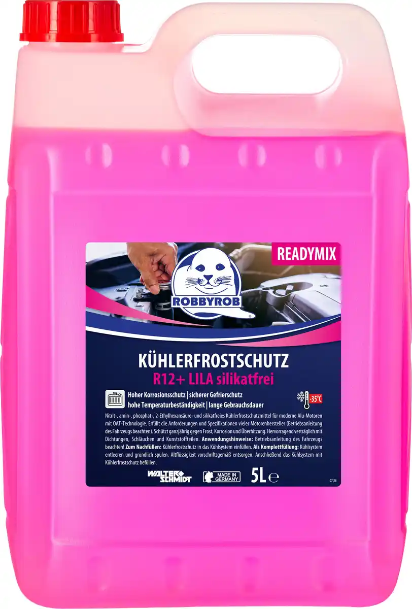 Bild 1 von Robbyrob Kühlerfrostschutz R12+ bis -35°C gebrauchsfertig 5 L lila