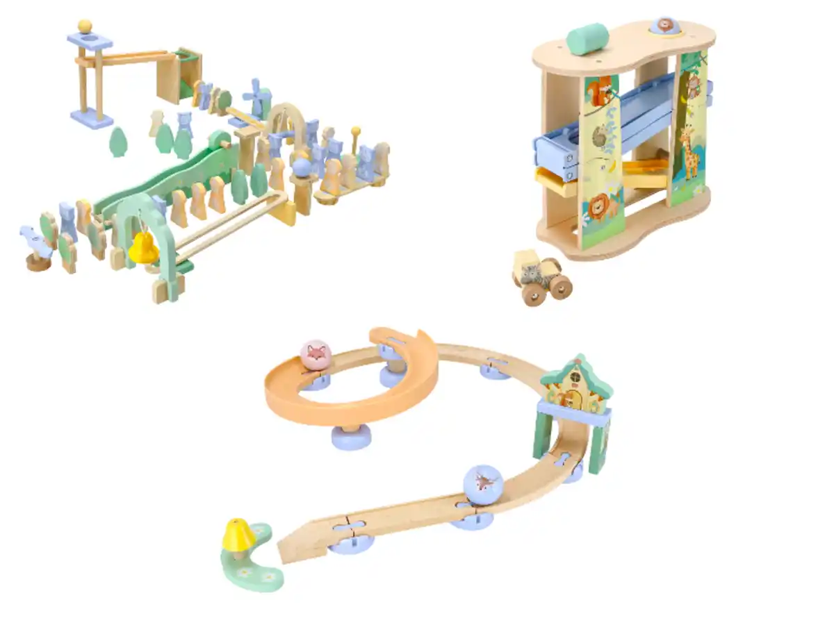 Bild 3 von LUPILU® Holzkugelbahn / Turm 2in1 / Tierdomino