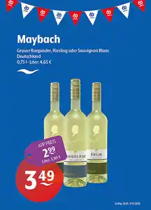 Maybach Grauer Burgunder, Riesling oder Sauvignon Blanc Deutschland