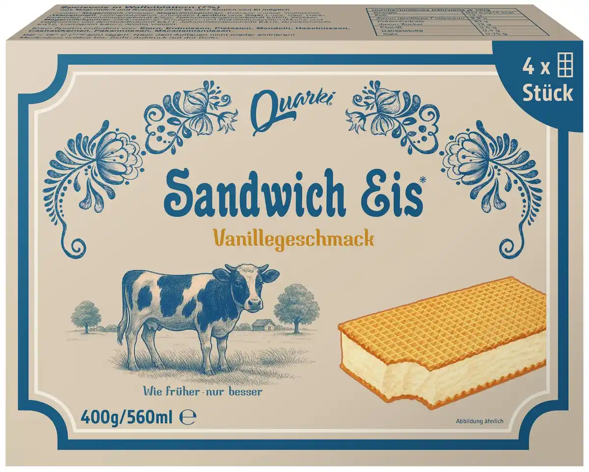 Bild 1 von QUARKI Eis, 4 - 6 St. = 390 - 400-g-Packg.