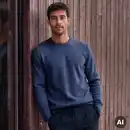 Bild 1 von Herren-Pullover mit rundem Halsausschnitt in Melange-Optik