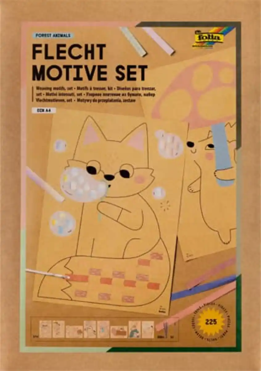 Bild 1 von folia Flechtmotive Set Forest animals, 225 Teile, 1 Stk