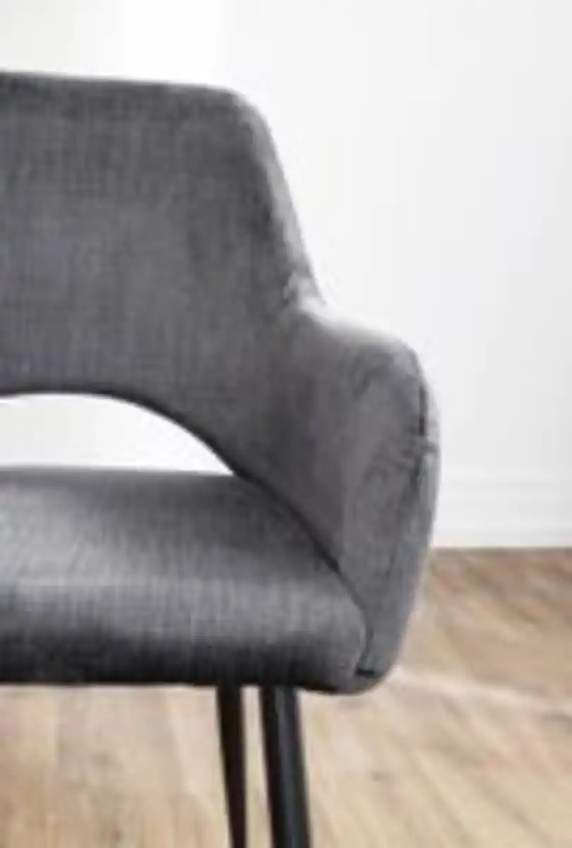 Bild 4 von Prestige Home Living Indoor 2er-Set Esszimmerstuhl, gepolstert aus Samtbezug, ca. 62,5 x 58 x 86,5 cm - Anthrazit