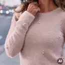 Bild 2 von Damen-Flausch-Pullover mit Perlen