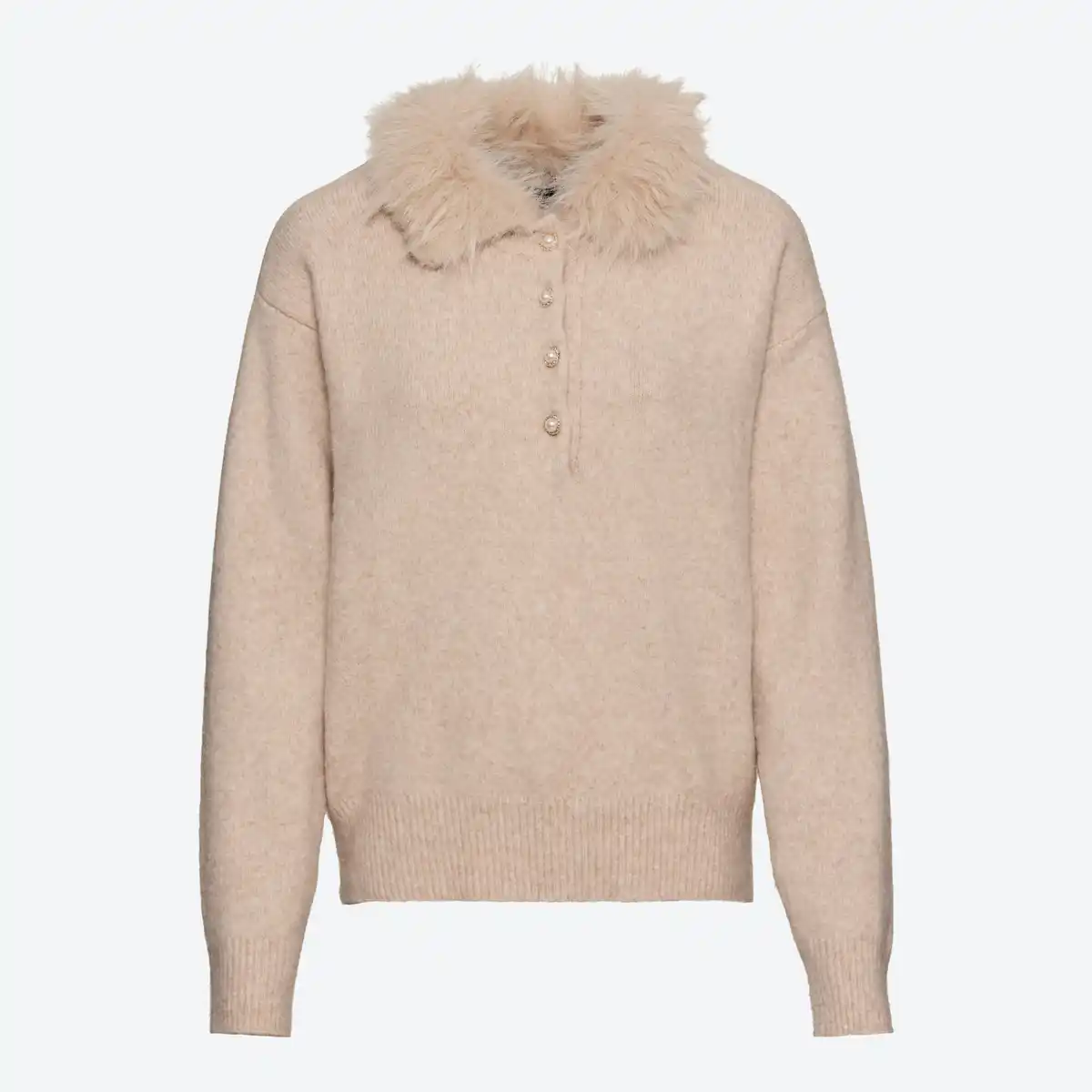 Bild 3 von Damen-Pullover mit Kunstfell-Kragen