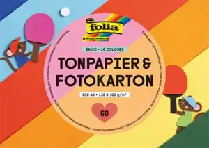 folia Tonpapier und Fotokarton Block BASIC, DIN A6, 1 Stk