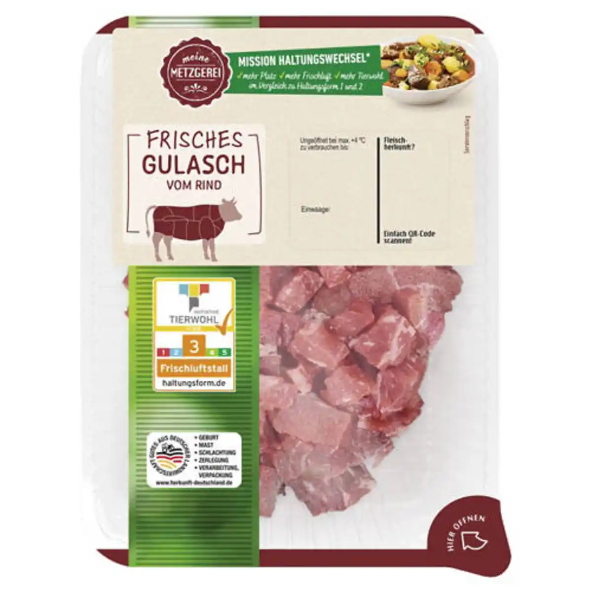 Bild 1 von MEINE METZGEREI Rindergulasch 500 g