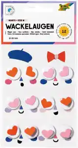 folia Wackelaugen HEARTS, Size M, selbstklebend, Ø 20mm, 1 Stk