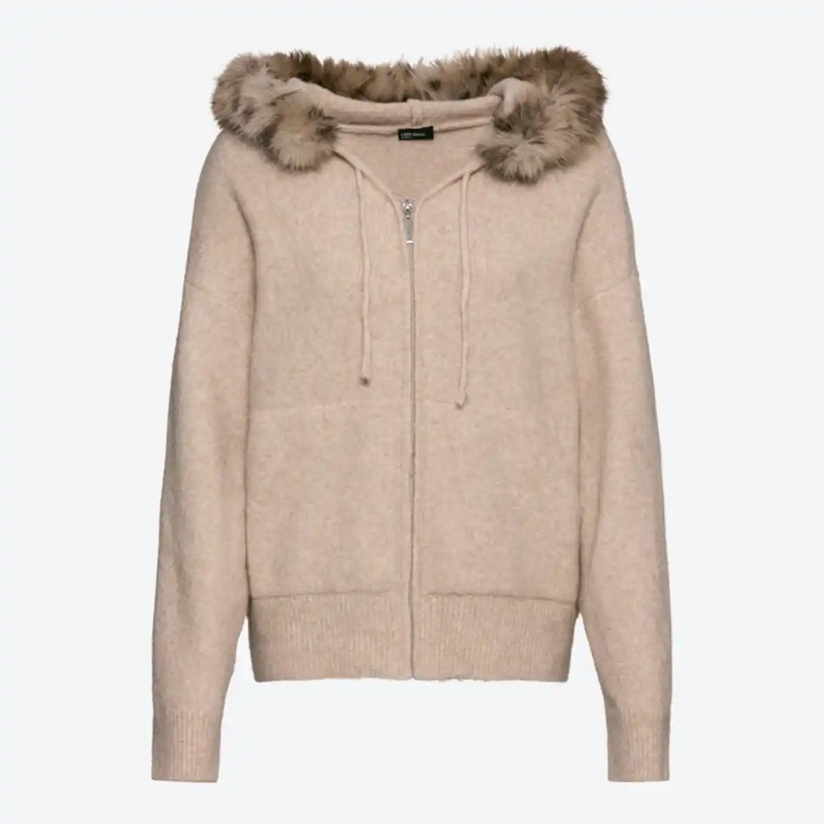 Bild 2 von Damen-Cardigan mit Kunstfell-Kapuze