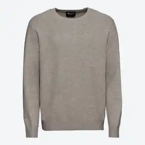 Herren-Pullover mit rundem Halsausschnitt in Melange-Optik
