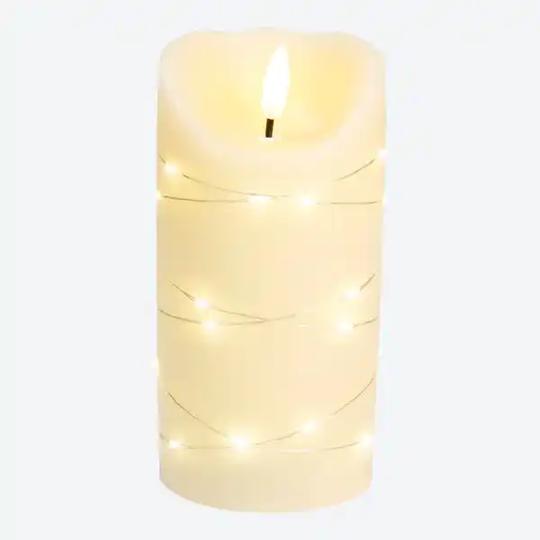 Bild 3 von LED-Echtwachskerze mit Timer, Ø ca. 7,5 cm, Höhe ca. 15 cm