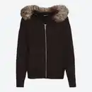 Bild 2 von Damen-Cardigan mit Kunstfell-Kapuze