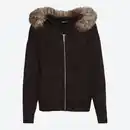 Bild 3 von Damen-Cardigan mit Kunstfell-Kapuze
