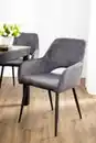Bild 2 von Prestige Home Living Indoor 2er-Set Esszimmerstuhl, gepolstert aus Samtbezug, ca. 62,5 x 58 x 86,5 cm - Anthrazit