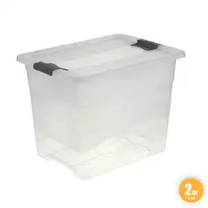 TOPTEX Ordnung Transportbehälter, Transparent - 2er-Set