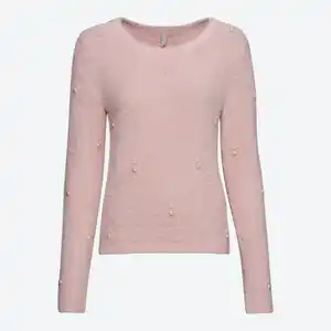 Damen-Flausch-Pullover mit Perlen