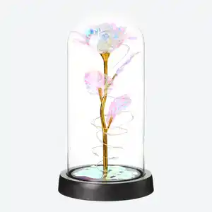 LED-Rose mit Glashaube, Ø ca. 11 cm