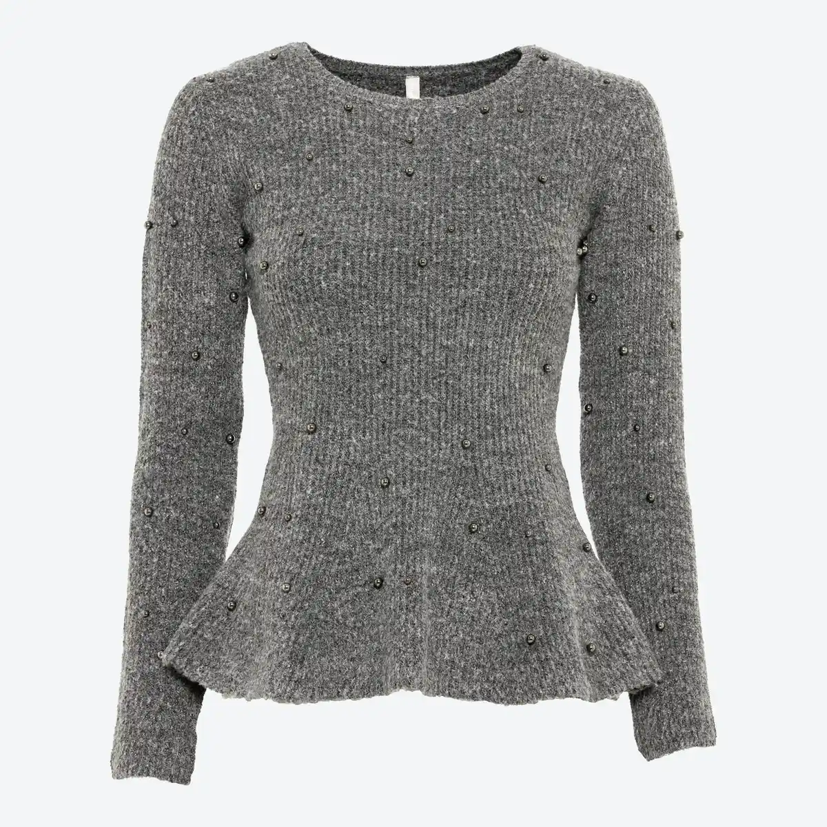 Bild 3 von Damen-Schößchen-Pullover mit Perlen und Langarm