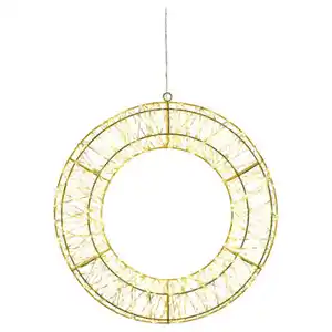 HOME CREATION XXL-Lichterkranz, Kreis, Gold