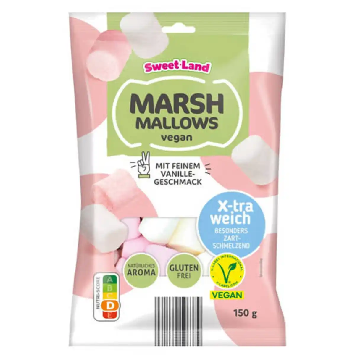 Bild 1 von SWEET LAND Vegane Fruchtgummis 150 g, Vegane Marsh Mallows