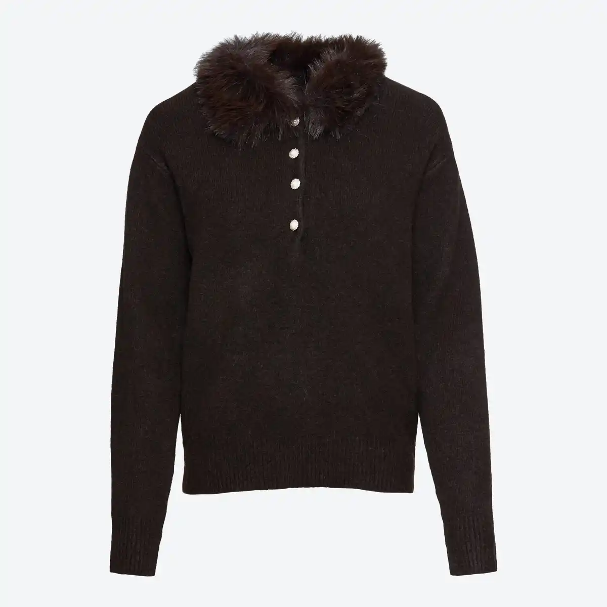 Bild 3 von Damen-Pullover mit Kunstfell-Kragen