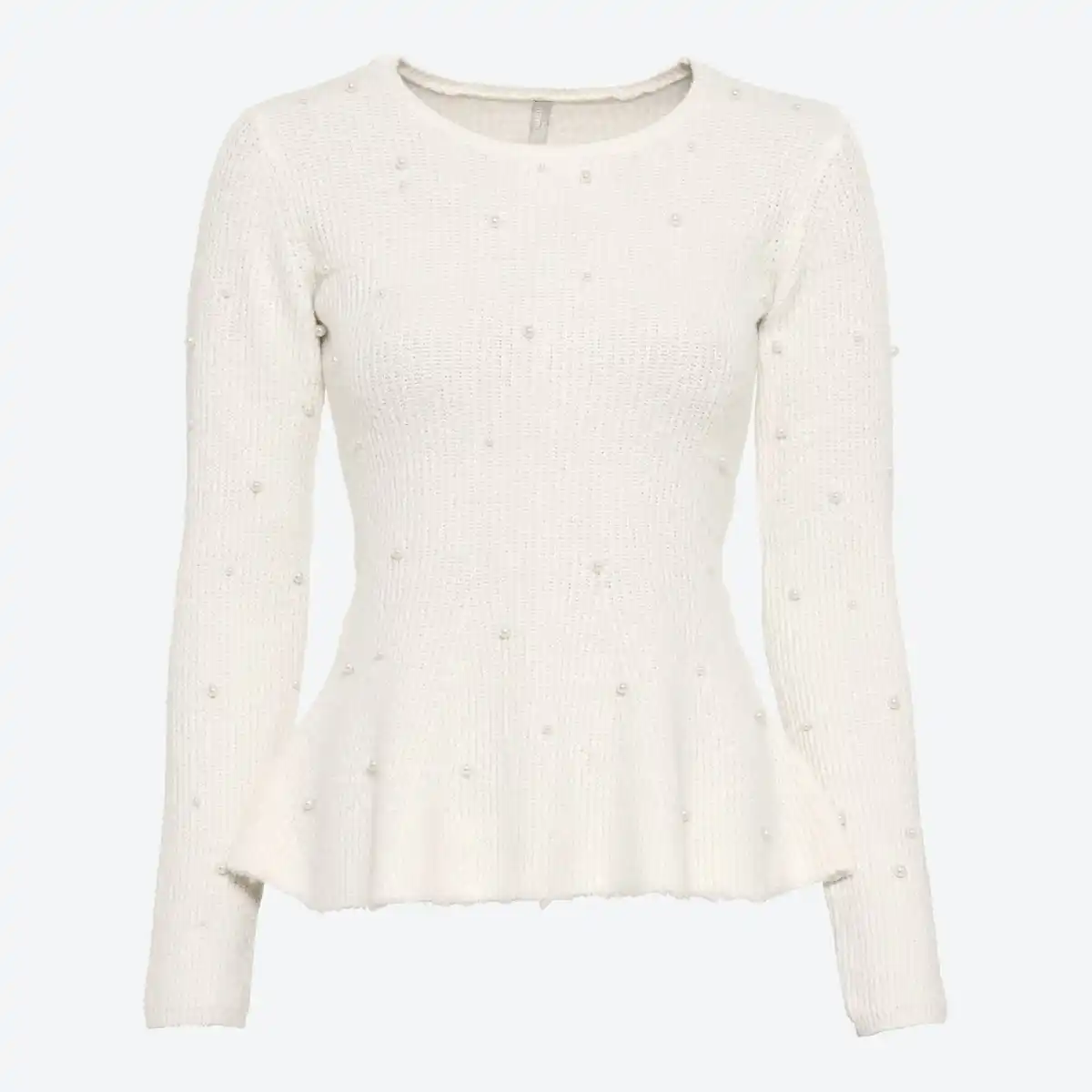 Bild 3 von Damen-Schößchen-Pullover mit Perlen und Langarm