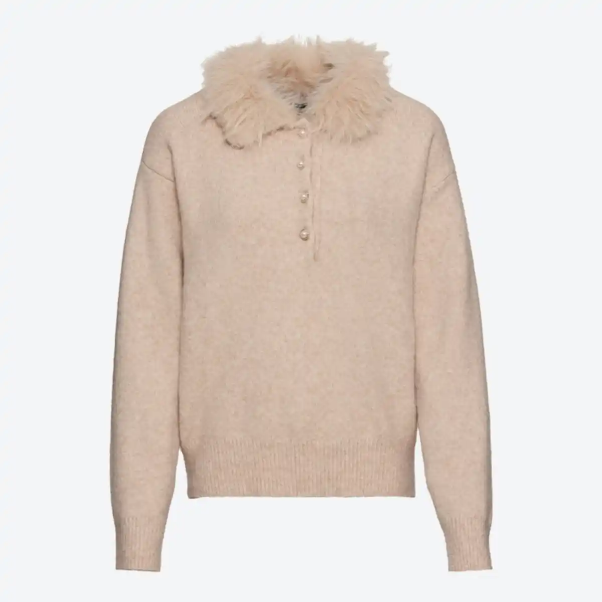 Bild 2 von Damen-Pullover mit Kunstfell-Kragen