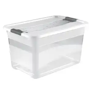 TOPTEX Ordnung Transportbehälter inkl. Deckel, 52 Liter - Transparent