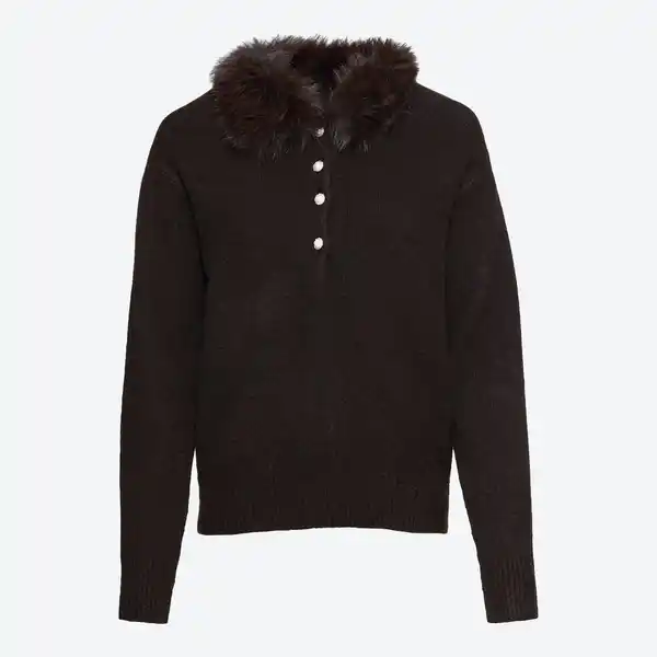 Bild 3 von Damen-Pullover mit Kunstfell-Kragen