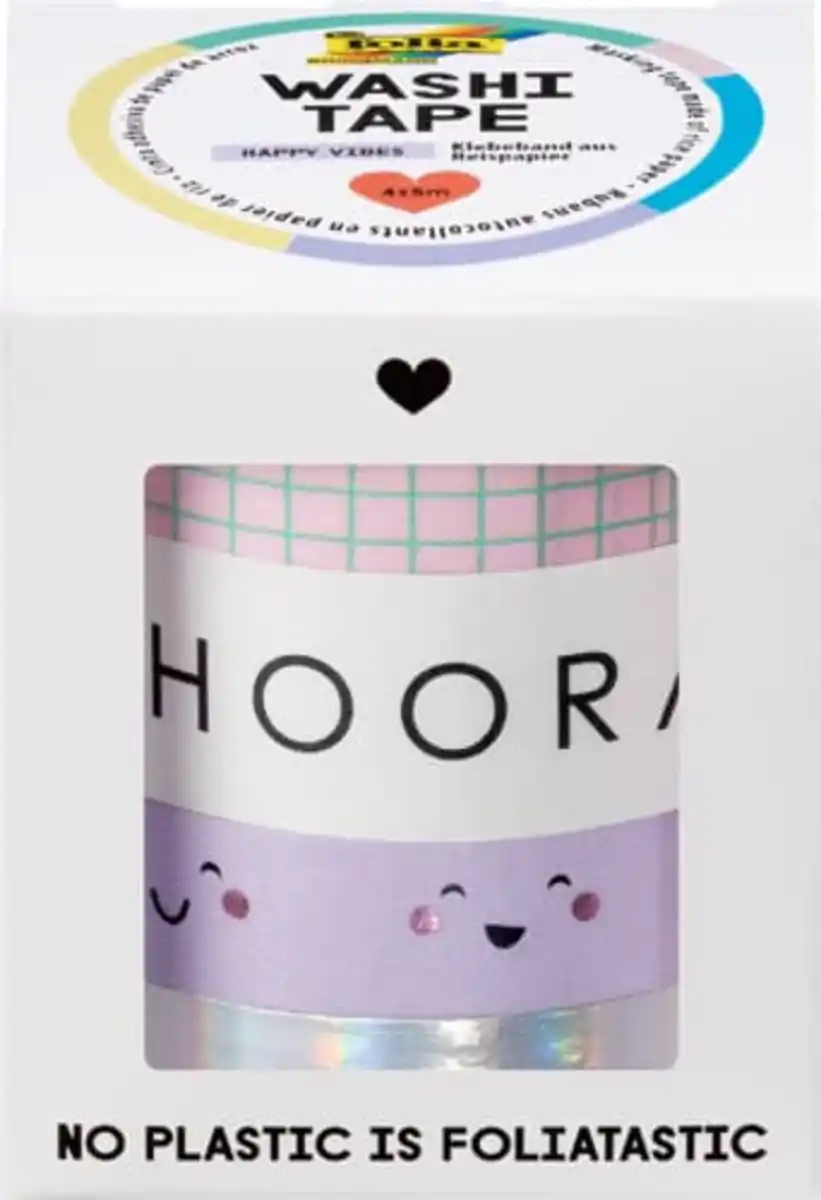 Bild 1 von folia Washi-Tape 4er-Set HOTFOIL HAPPY VIBES, 20 m