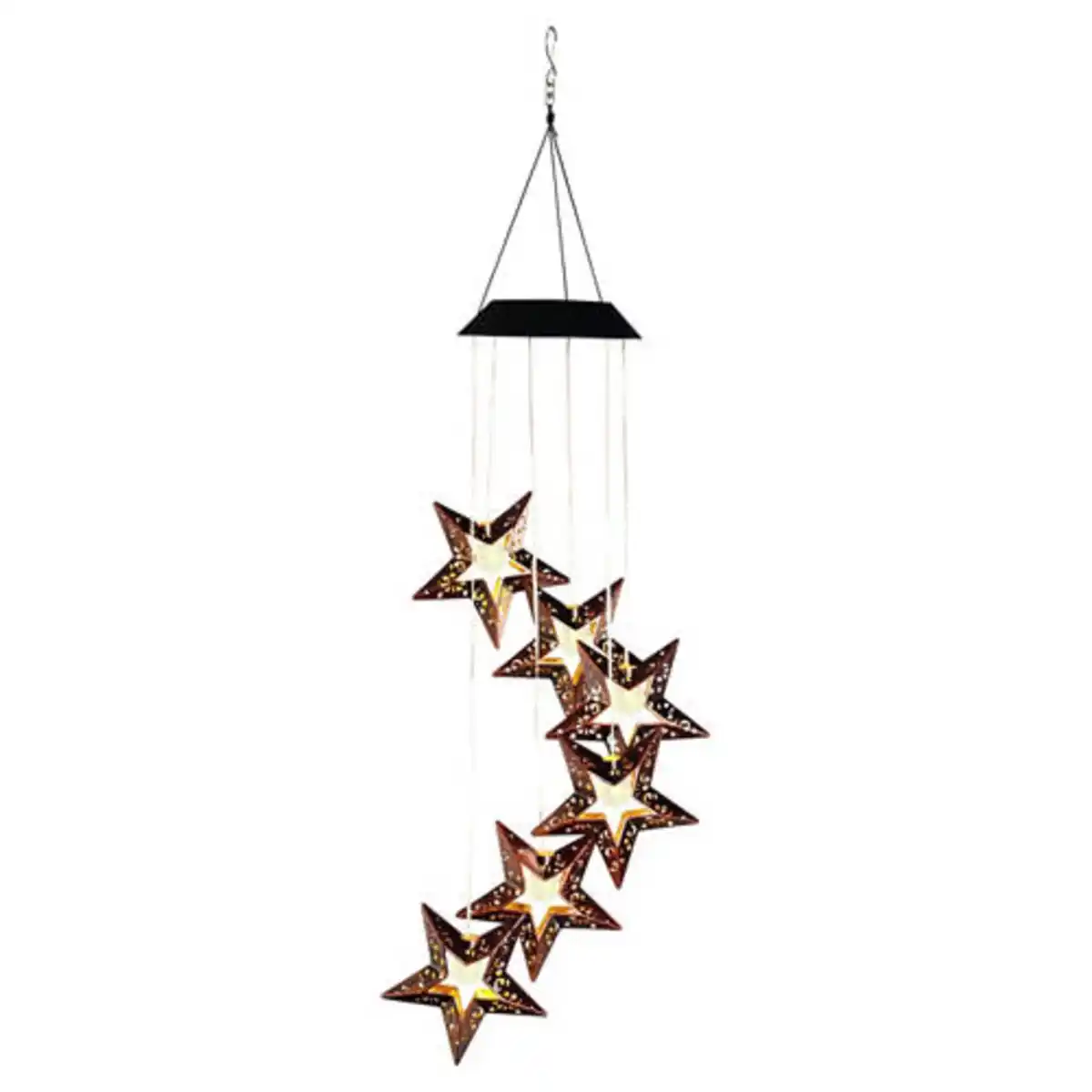 Bild 1 von HOME CREATION LED-Weihnachtswindspiel, Stern Metall, Warmweiß