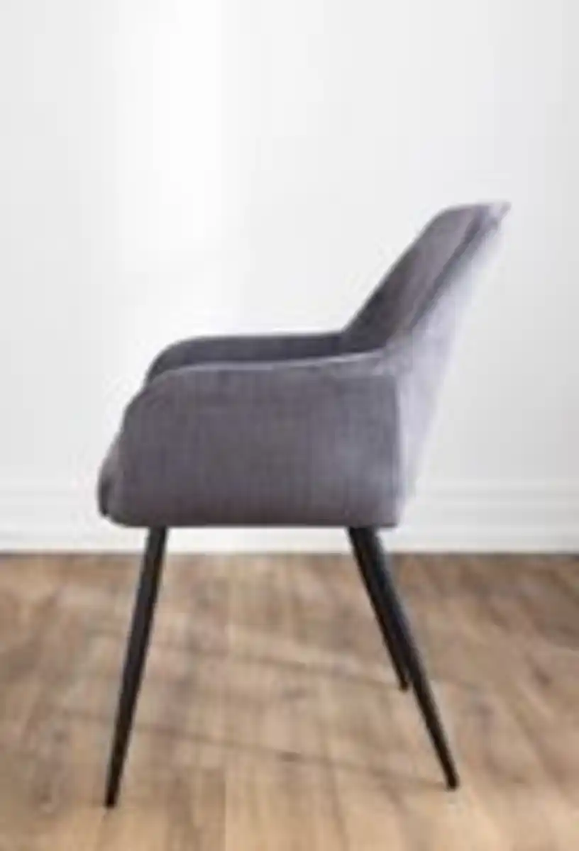 Bild 3 von Prestige Home Living Indoor 2er-Set Esszimmerstuhl, gepolstert aus Samtbezug, ca. 62,5 x 58 x 86,5 cm - Anthrazit