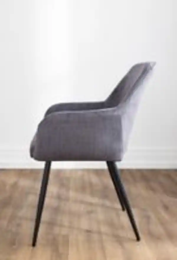 Bild 3 von Prestige Home Living Indoor 2er-Set Esszimmerstuhl, gepolstert aus Samtbezug, ca. 62,5 x 58 x 86,5 cm - Anthrazit