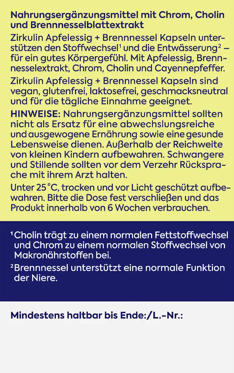 Bild 3 von Zirkulin Apfelessig + Brennessel Kapseln
