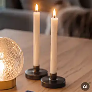 LED-Echtwachs-Stabkerze mit Timerfunktion, 2er-Pack, Höhe ca. 25 cm