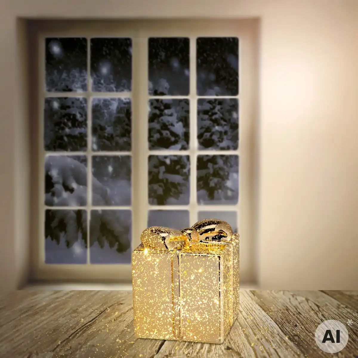 Bild 1 von LED-Glas-Geschenkbox mit Timer, ca. 10x10x12 cm