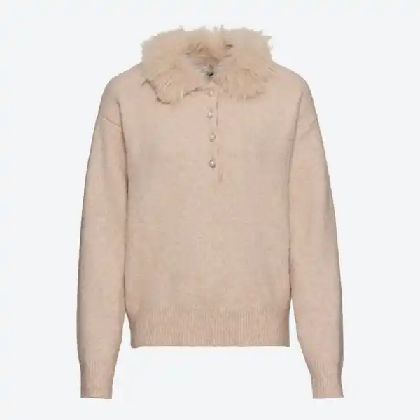 Bild 2 von Damen-Pullover mit Kunstfell-Kragen