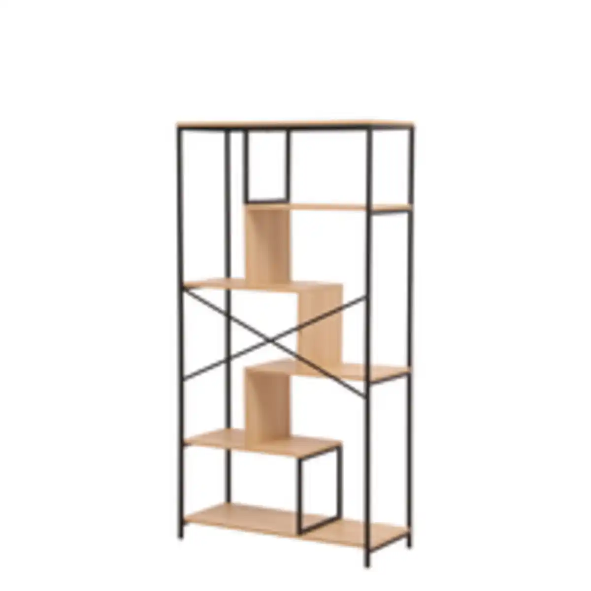 Bild 4 von Happy Home Holz-Buchregal, ca. 85 x 35 x 163 cm - Holz & Schwarz