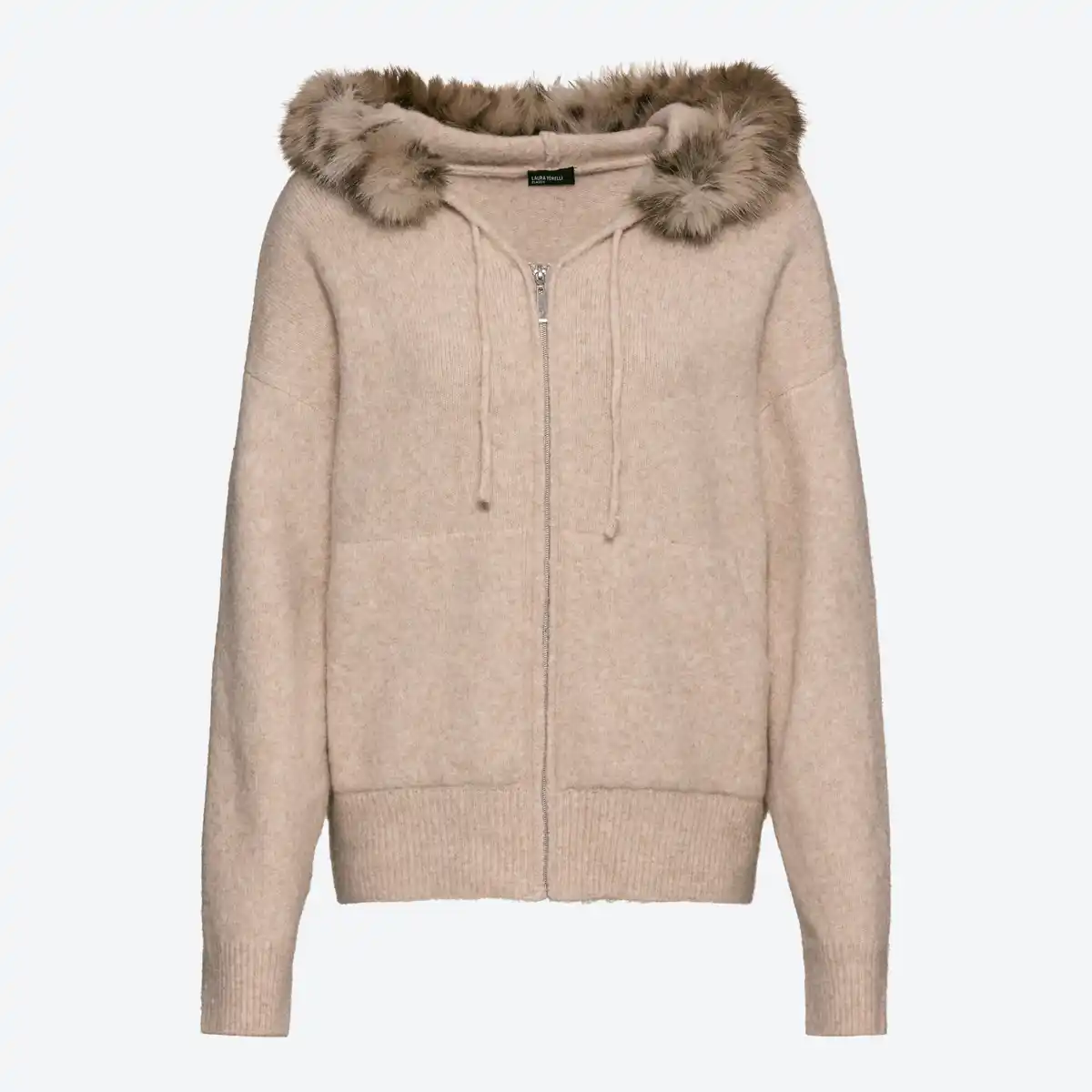 Bild 3 von Damen-Cardigan mit Kunstfell-Kapuze